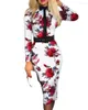 Casual Dresses Spring Autumn Women Suit Colorblock Print Long Sleeve Lapel Shirt Pants Female Two Piece Set