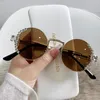 Okulary przeciwsłoneczne 6PCS Fashion Famel Metal Full Rame z Diamond Rhinestone Uv400 Lady Sun Glasses For Comens Girls