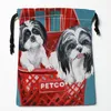 Personalizado Shih Tzu Dog Painting Drawstring Bag 18x22cm Pequena Viagem Mulheres Pequeno Saco de Pano Bolsa de Presente de Natal v9kD #