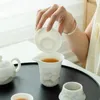 Teaware set 160 ml högkvalitativ sushao fårkött fett Jade Tea filteruppsättning vit porslin kanna med sil isolerande blad