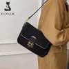 Foxer Lady rétro Menger rabat oreiller sac femmes Fi aisselle sac à bandoulière polyvalent Vegan PU cuir petit fourre-tout cadeau pour fille S321 #