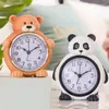 Table Clocks Cute Cartoon Panda Bear Bedroom Decoration Clock Fun Brown Animal