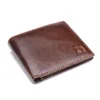 100% Genuine Leather Men's Wallet New Brand Purse for men Black Brown Bifold RFID Blocking leather Wallets coin pocket Gift Box g3Lt#
