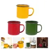 Wine Glasses 3 Pcs Coffee Mug Colored Enamel Retro Mugs Thickened Water Cups Handle Small Toddlers Milk Home