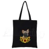 Bouledogue français toile noir boutique sac fourre-tout réutilisable épaule tissu livre sac cadeau sac à main h86L #