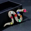 Broches CINDY XIANG strass serpent pour femmes Design multicolore mode Animal broche hiver accessoires de haute qualité