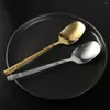 Łyżki kawy łyżka ze stali nierdzewnej złota srebrna długa rączka łyżeczka deseru zupa lodowe zupa stołowa narzędzia kuchenne narzędzia kuchenne