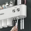 Accessori Bagno Porta Spazzolino da Parete Per Distribuzione Automatica di Dentifricio e Articoli da Toeletta Mensole Porta Spazzolino 240320