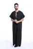 Vêtements ethniques Islam Hommes Robes à manches courtes Robe O-Cou Musulman Arabe Turquie Jubbe Thobe Arabie Arabe Traditionnel Kaftan Abaya Dubaï Eid