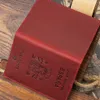 Titolare del passaporto spagnolo Portadocumenti Strato di pelle bovina Porta carte d'imbarco vintage Porta carte di credito Set in magazzino I7AC #
