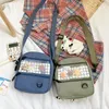 Tas Qiaoduo Vrouwen Handtassen Schoudertassen Voor Meisjes 2024 Mode Vrouwelijke Canvas Crossbody Leuke Transparante Portemonnees Messenger