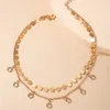 Подвесные ожерелья винтажные круглые сети блесток Прозрачное колье хрустальной кисточки для женщин Женская мода Многоуровневая золото