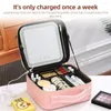 Sacs de rangement Valise de train de voyage avec miroir lumière LED luminosité réglable diviseurs de grande capacité pour pinceaux de maquillage cosmétiques