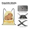 Söt Happy Capybara DrawString Ryggsäck Gym Sports Sackpack String Bag för Cycling J4YB#