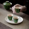 Tazze 1 pezzo tazza da tè in ceramica cinese vintage abbronzante home office teaset accessori bicchieri regali creativi verde 30 ml