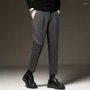 Abiti da uomo Autunno Pantaloni da completo in lana Stile coreano Abito in lana per uomo Ufficio Formale Matrimonio Business Casual Pantaloni da uomo 2024 D12