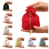 creative Fr Canvas Wedding Handbag Drawstring Pearl Sugar Bag Large Capacity Jewerly Gift Packing Bag U4Sm#