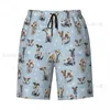 Shorts masculinos Jack Russell Terrier Filhote de cachorro Love Board Mens Cool Beach Briefs Pet Dog Calções de banho de secagem rápida