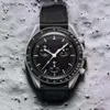 Moon Bioceramic Planet Mens يشاهد جودة عالية الوظيفة الكاملة مصمم Chronograph Mission إلى Mercury MM Nylon Quartz Clock Relogio Maschulino