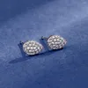 Stud Earrings Real S925 Silver Droplet Women Full Diamond Female 5A Zircon Original Design Luxury Jewelry Girl Gift Banquet