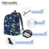 dino Pattern Backpack Watercolor Dinosaur Kawaii Backpacks Student Unisex Cam Lightweight High School Bags Custom Rucksack 93mL#