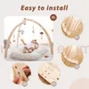 Baby Houten Driehoek Gym Rack Spalk geboren Activiteit Gym Frame Ster Maan Cloud Hanger Rammelaar Speelgoed Baby Montessori Speelgoed 240327