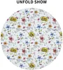 Tischdecke, bunte Blumen-Tischdecke, rund, 152,4 cm, Sonnenblumen-wasserdichter Polyester, waschbarer Bezug mit elegantem Blumenblatt