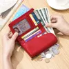 coin Purse Genuine Cow Leather Short Wallet Trifold for Small Women's Purses Clutch Cowhide Card Holder Travel Card Wallets e3be#