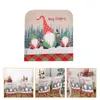 Chair Covers Christmas Cover Festive Ornament Jesus Cartoon Pattern Santa Claus Decorations Linen Chairs