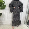 Vêtements ethniques 2024 Robe musulmane Khimar Hijab Abaya Flare Manches Islam Femmes Femmes Dubaï Kaftan Turquie Arabe Modestie Robe