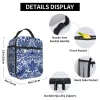 Porzellan Blau Orientalisches Vogelmuster Isolierte Lunch-Einkaufstasche für Frauen Chinoiserie Thermal Cooler Food Lunch Box Outdoor-Reisen T2Rc #