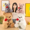 Hurtownia urocza róża niedźwiedzia Plush Toys Walentynkowe Dekoracja pokoju prezentowego