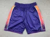 Pantaloncini da uomo''Phoenix''Suns''Authentic Pantaloncini da squadra di palestra casual ricamati in maglia retrò da basket 05