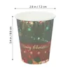 Disposable Cups Straws 32 Pcs Ice Cream Christmas Paper Coffee Glass Banquet Drinking Glasses Business Office Thicken