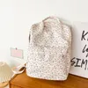学校のバッグ女性カレッジバックパック大容量キャンバスシンプルな花調整可能なストラップティーンエイジガールバッグ