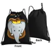 Éléphant trophée chasseur amusant sacs à cordon sac de sport mignon formation sac de gymnaste sacs pour voyage z659 #