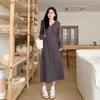 Casual Dresses QW stor storlek Kvinnokläder 2024 Hösten Korean Style Slim-Fit Figur Smickrande klänning