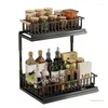 Kitchen Storage QX2E 2 Tiers Under Sink Shelf Multi Functional Pull Out Rack Space Saving Spices