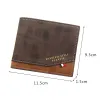 Persalized Name Gift Short Men Wallets Classic Coin Pocket Small Wallet Card Holder Frosted Leather Men Purches Free Engrave S3SF＃