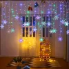 LED Garland Holiday Snowflakes String Fairy Lights Ramadan Ornamentos Decorações de árvores de Natal para festa em casa Noel Navidad 2023