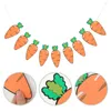 Party Decoration 2 PCS Carrot Pull Flag Bunting Easter Supplies Happy Banner The Themed Paper Prorn Hanging Decorative