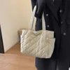 diamd quiltad tygväska kvinnor vadderad axel hobo handväska ner satchel väska mjuk crossbody slingväska stor butik u2ki#