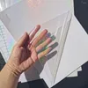 Pencere çıkartmaları 50 sayfa A4 holografik kum parıltısı artı yıldız yapışkan bant sırt soğuk laminasyon filmi DIY paketi renk kartı dekoratif