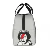 england Queen Elisabeth Banksy Graffiti Insulated Lunch Bag for Women Leakproof Thermal Cooler Bento Box Work Picnic Lunch Tote y87j#