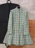 New Fragrant Wind Real Shot Thick Tweed Woven Lining Silk Coat Women's Top tweed jacket