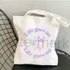 Bolsa de compras Life Goes On Shop Bolsas regalo de anime Bolsa de asas inspirada Kpop totalizadores lindos bolsa de lona supermercado 81mq #