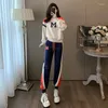 Women's Two Piece Pants Cropped Sweatshirt Tracksuit Set Long Sleeve Pullover Jogger Sets Female Nice Autumn Lady Sportwear Suit