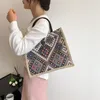 new Women Linen Handbag Eco-Friendly Shop Bag Ethnic Style Large Capacity Retro Tote Shoulder Bag Commuter Organizer e9sY#