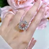 Cluster Rings S925 Silver Ring High Carbon Zircon Oval 7 9 Papalacha Versatile Jewelry