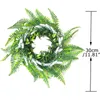 装飾的な花の装飾人工緑の花輪の壁吊り装飾ペルシャン・ラリー白いラベンダー小さな花輪